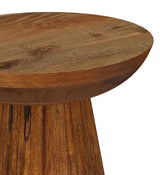 Aureo Round Solid Wood Accent Side Table Wild Honey | Brown | Wild Honey | 931155
