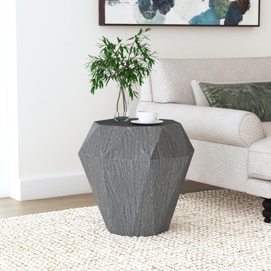Jacinto Octagonal Solid Mango Wood Side Table Grey | King | Grey | 931159