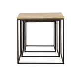 Belcourt 3-piece Square Nesting Tables Natural and Black | Brown | Natural | 931182