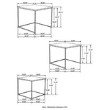 Belcourt 3-piece Square Nesting Tables Natural and Black | Brown | Natural | 931182