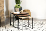 Belcourt 3-piece Square Nesting Tables Natural and Black | Brown | Natural | 931182