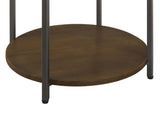Noemie Round Marble Top Accent Side Table White and Gunmetal | Multi | White Marble | 931204
