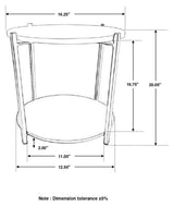 Noemie Round Marble Top Accent Side Table White and Gunmetal | Multi | White Marble | 931204