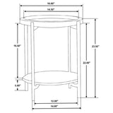 Adhvik Round End Side Table Marble Shelf Natural and Black | Full | Multi | Natural | 931218