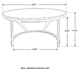 Miguel Round Marble Top Coffee Table White and Black | King | White | White Marble | 931227