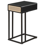 Amherst 1-drawer Radio Weave Cane Metal Side Table Black | Black | 931631