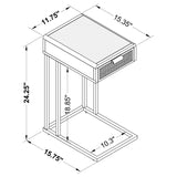 Amherst 1-drawer Radio Weave Cane Metal Side Table White | White | 931632