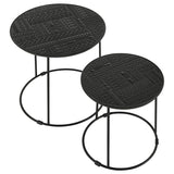 Loannis 2-piece Round Mango Wood Nesting Table Matte Black | King | Black | Matte Black | 935842