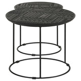 Loannis 2-piece Round Mango Wood Nesting Table Matte Black | King | Black | Matte Black | 935842