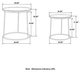 Loannis 2-piece Round Mango Wood Nesting Table Matte Black | King | Black | Matte Black | 935842