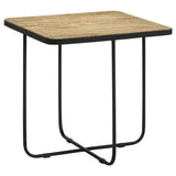 Elyna Square Stone Top Accent Side Table Beige | King | Black | Beige | 935855