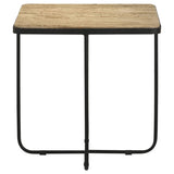Elyna Square Stone Top Accent Side Table Beige | King | Black | Beige | 935855