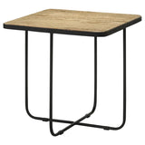 Elyna Square Stone Top Accent Side Table Beige | King | Black | Beige | 935855