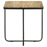 Elyna Square Stone Top Accent Side Table Beige | King | Black | Beige | 935855