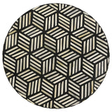 Xenia Round Bone Inlay Accent Side Table White and Gold | King | Gold | 935878