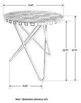 Xenia Round Bone Inlay Accent Side Table White and Gold | King | Gold | 935878