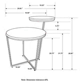 Yael Round Mango Wood Accent Side Table Natural and Gunmetal | Full | Brown | Natural | 935980