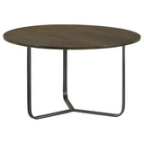 Yaritza Round Mango Wood Coffee Table Natural and Gunmetal | Brown | Natural | 935995