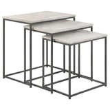 Medora 3-piece Marble Top Nesting Table Set White | White | White Marble | 936016