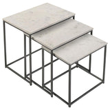 Medora 3-piece Marble Top Nesting Table Set White | White | White Marble | 936016