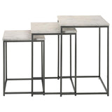 Medora 3-piece Marble Top Nesting Table Set White | White | White Marble | 936016