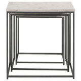 Medora 3-piece Marble Top Nesting Table Set White | White | White Marble | 936016