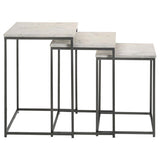 Medora 3-piece Marble Top Nesting Table Set White | White | White Marble | 936016