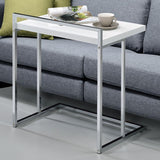 Dani Rectangular C-Shaped Sofa Side Table White High Gloss | White | White High Gloss | 936118