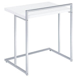Dani Rectangular C-Shaped Sofa Side Table White High Gloss | White | White High Gloss | 936118