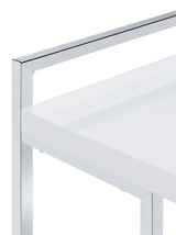 Dani Rectangular C-Shaped Sofa Side Table White High Gloss | White | White High Gloss | 936118