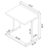 Dani Rectangular C-Shaped Sofa Side Table White High Gloss | White | White High Gloss | 936118