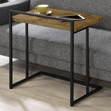 Dani Rectangular C-Shaped Sofa Side Table Rustic Nutmeg | Brown | Rustic Nutmeg | 936122