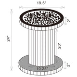 Dorielle Round Mirrored Acrylic Crystal Side Table Silver | Full | Silver | Mirror | 936125