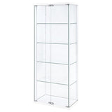 Delphinium 4-Shelf Clear Glass Curio Display Cabinet White