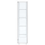 Delphinium 4-Shelf Clear Glass Curio Display Cabinet White