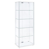 Delphinium 4-Shelf Clear Glass Curio Display Cabinet White