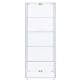 Delphinium 4-Shelf Clear Glass Curio Display Cabinet White