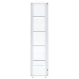 Delphinium 4-Shelf Clear Glass Curio Display Cabinet White | Full | White | 950170WHT