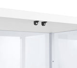 Delphinium 4-Shelf Clear Glass Curio Display Cabinet White