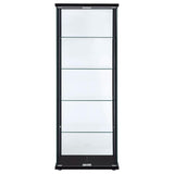 Delphinium 4-Shelf Clear Glass Curio Display Cabinet Black | Full | Black | 950170