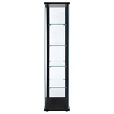Delphinium 4-Shelf Clear Glass Curio Display Cabinet Black | Full | Black | 950170