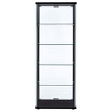 Delphinium 4-Shelf Clear Glass Curio Display Cabinet Black | Full | Black | 950170