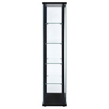 Delphinium 4-Shelf Clear Glass Curio Display Cabinet Black | Full | Black | 950170