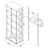 Delphinium 4-Shelf Clear Glass Curio Display Cabinet Black | Full | Black | 950170
