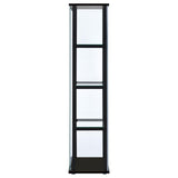 Cyclamen 4-shelf Clear Glass Curio Display Cabinet Black | Black | 950171