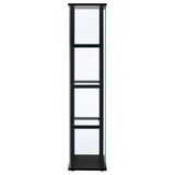 Cyclamen 4-shelf Clear Glass Curio Display Cabinet Black | Black | 950171