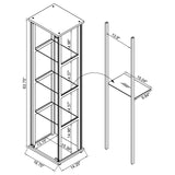 Cyclamen 4-shelf Clear Glass Curio Display Cabinet Black | Black | 950171