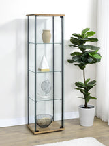 Bellatrix 3-shelf Clear Glass Curio Cabinet Mango | Brown | Mango | 950172MGO