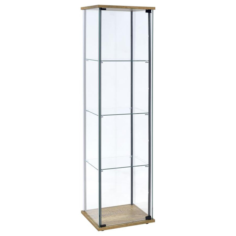 Bellatrix 3-shelf Clear Glass Curio Cabinet Mango