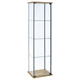 Bellatrix 3-shelf Clear Glass Curio Cabinet Mango | Brown | Mango | 950172MGO